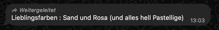 Nachricht mit den Lieblingsfarben